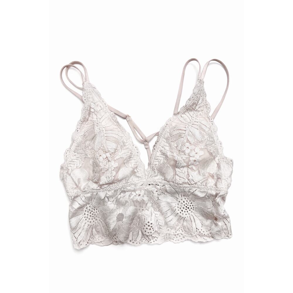 Aerie Lace Bralette XS Blush Pink Floral Wireless Bra Coquette Romantic - Picture 2 of 5